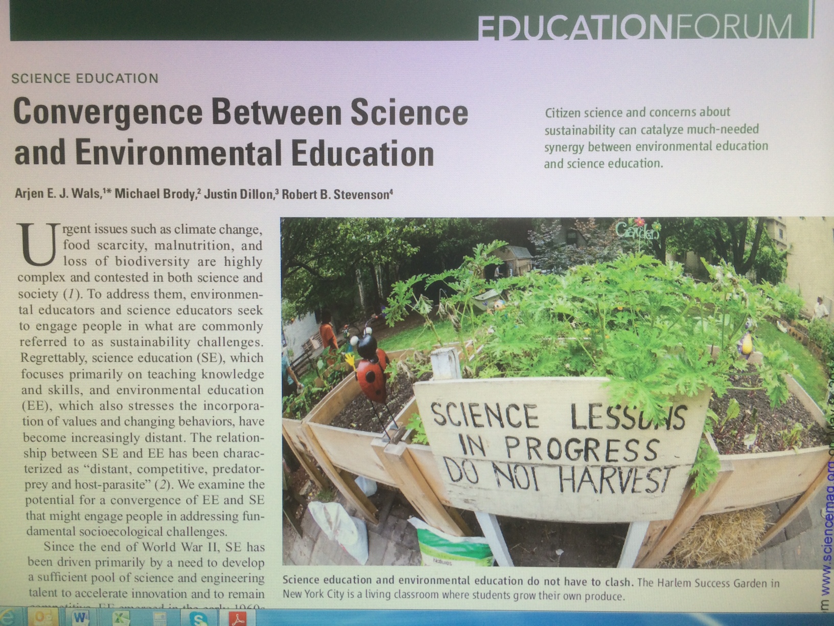 articles for science education